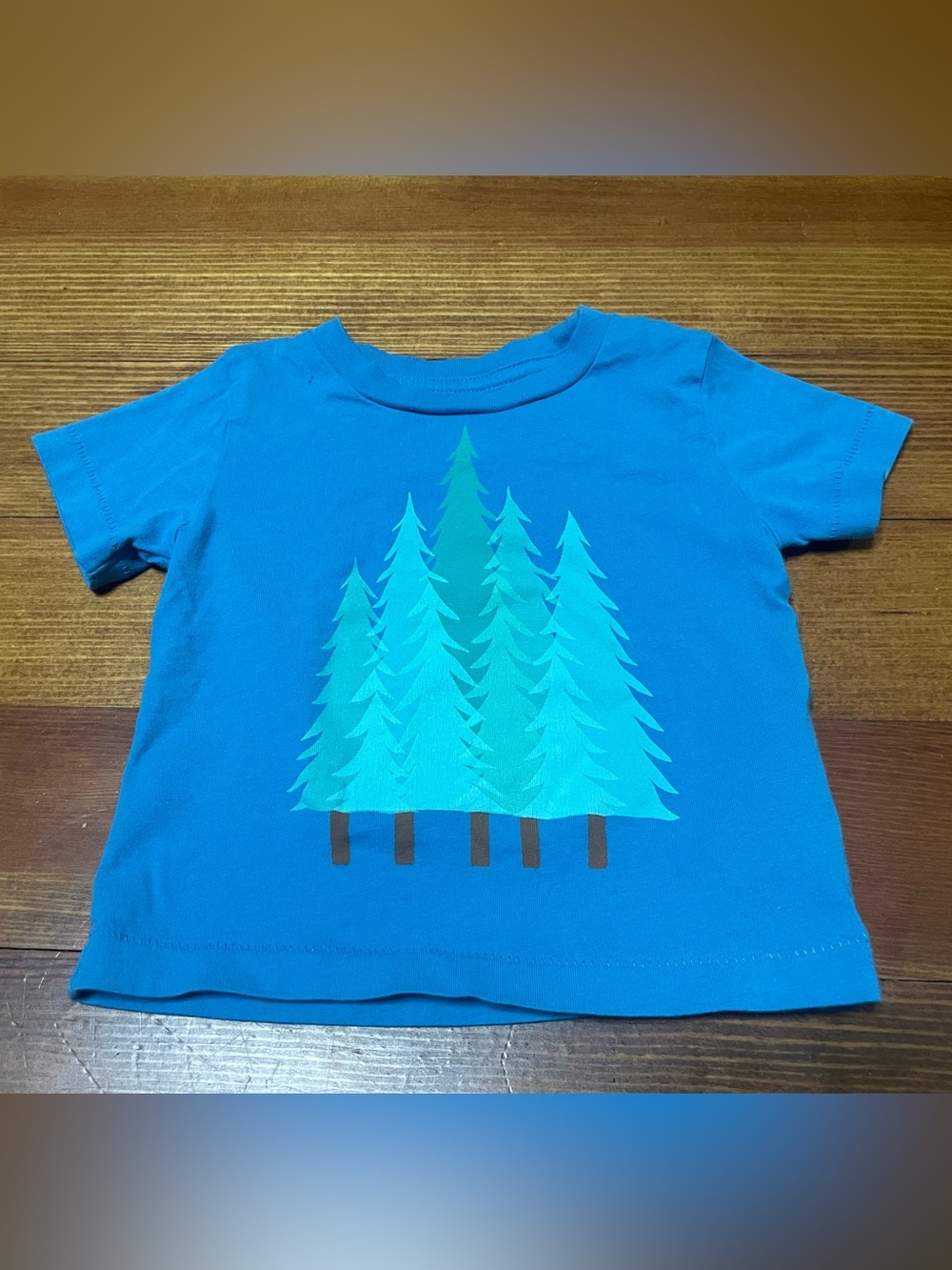 Peek Blue Short-Sleeve Tee with Pine Trees Print & Henry David Thoreau Quote